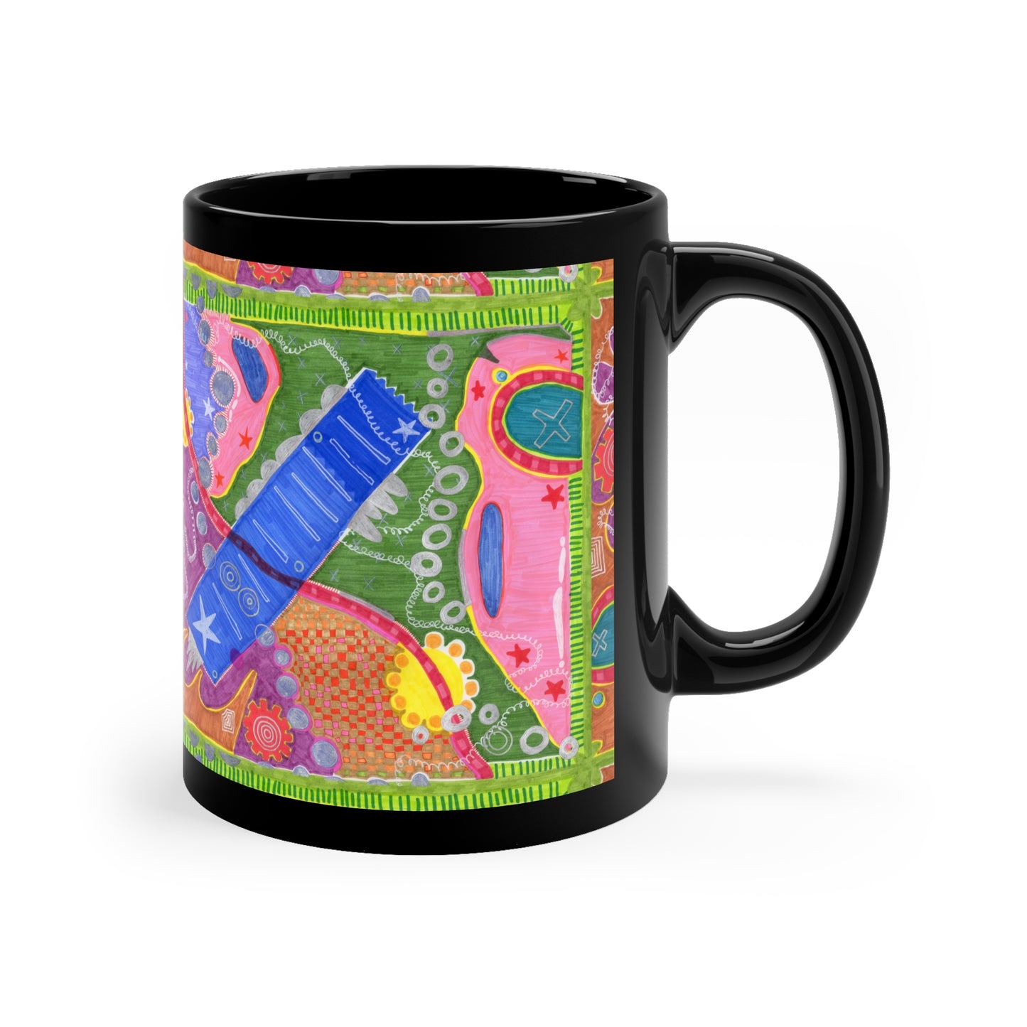 Megatroid's Meltdown Black Coffee Mug, 11oz