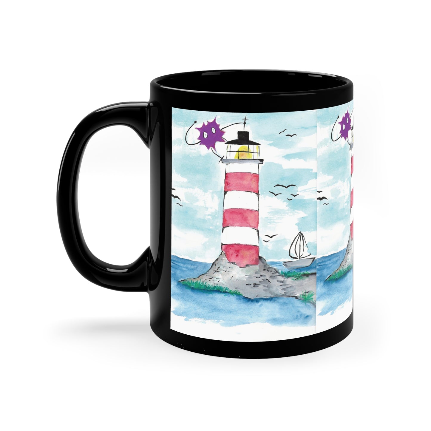 Watchful Black Coffee Mug, 11oz