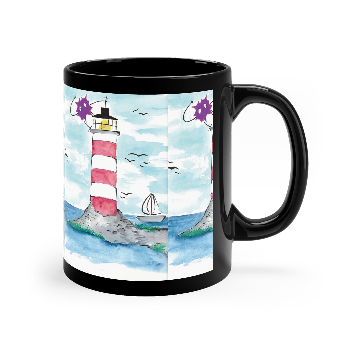 Watchful Black Coffee Mug, 11oz