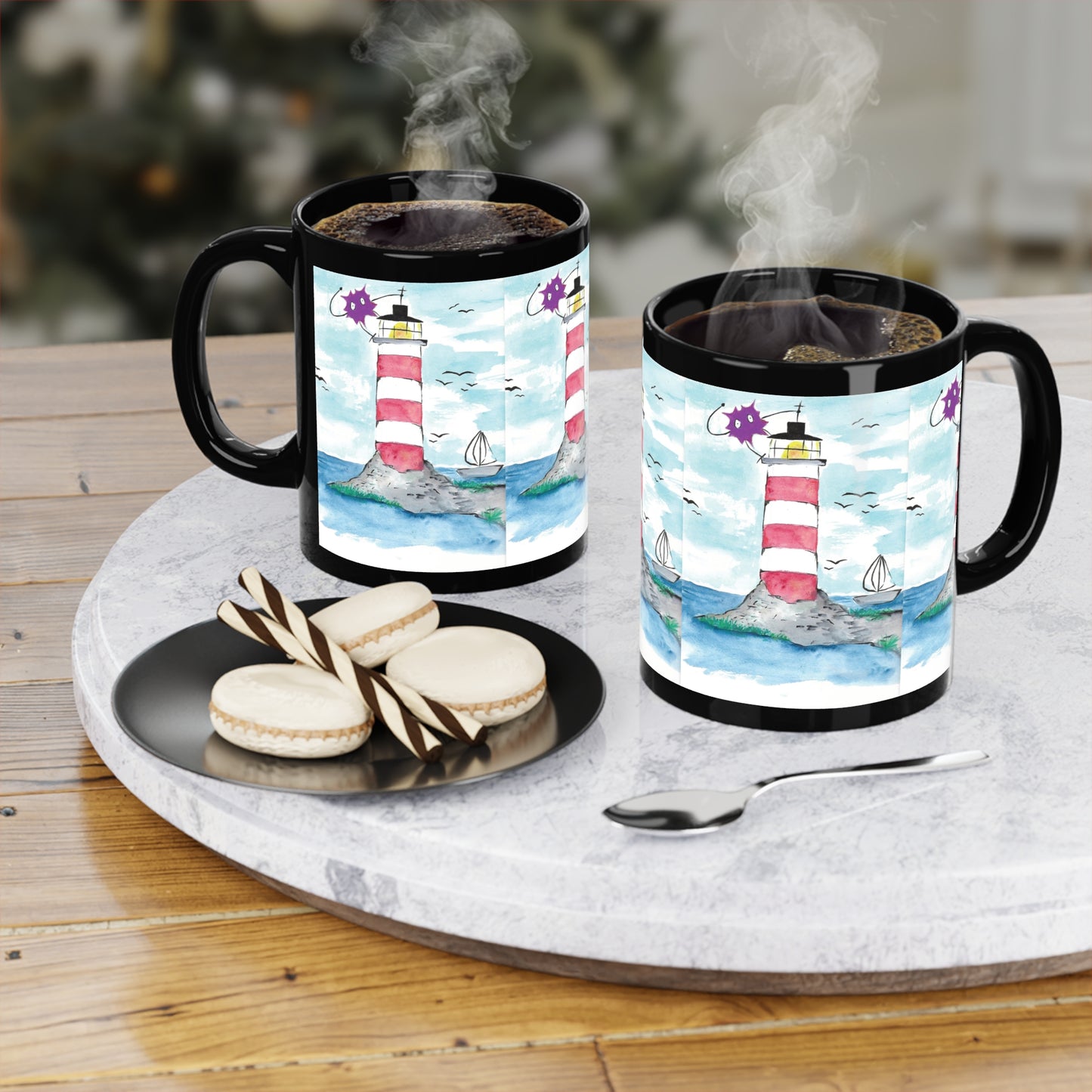 Watchful Black Coffee Mug, 11oz