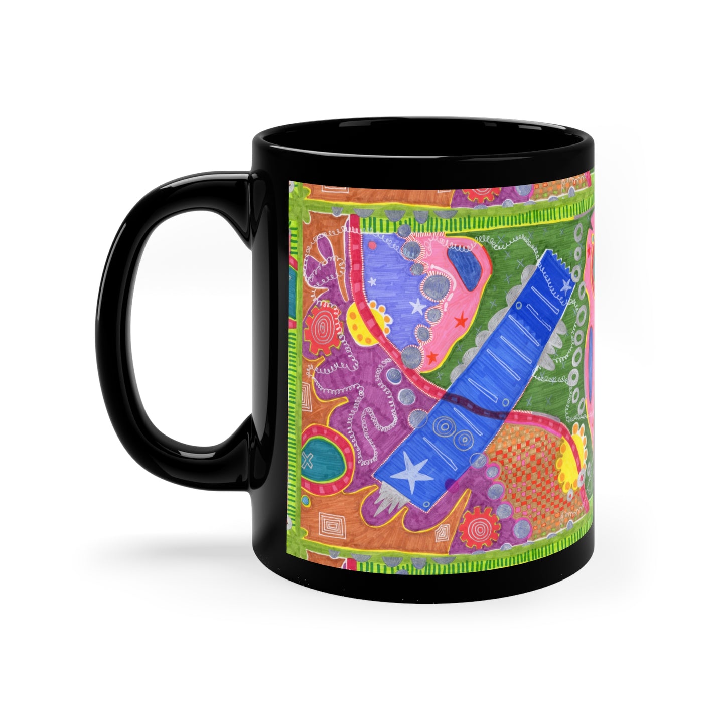 Megatroid's Meltdown Black Coffee Mug, 11oz