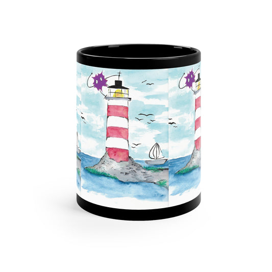 Watchful Black Coffee Mug, 11oz